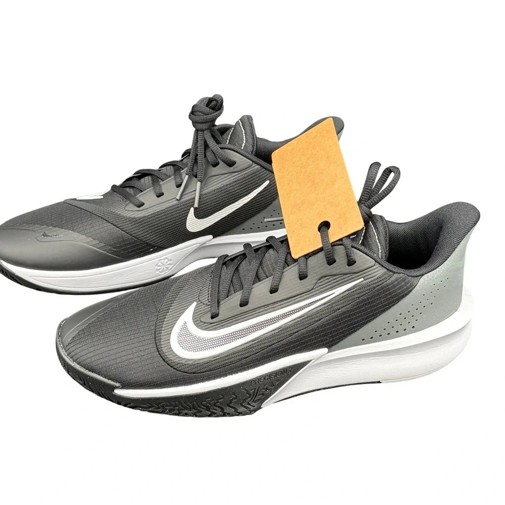 Nike Precision VII Mens Basketball Shoes Black White‎ Grey FN4322-005 Size 9.5